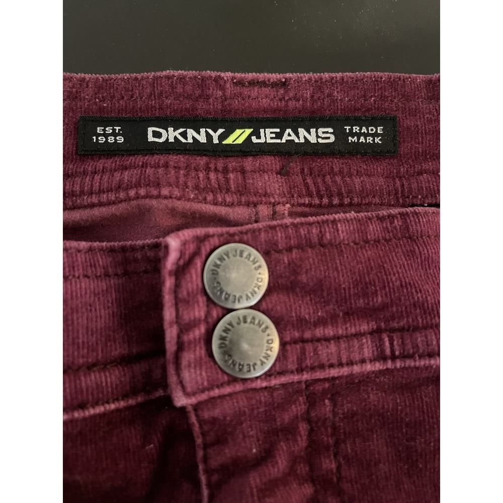 DKNY Corduroy Burgundy Skirt size 12 Above The Knee/‎ Mini 33in Waist - Picture 3 of 7